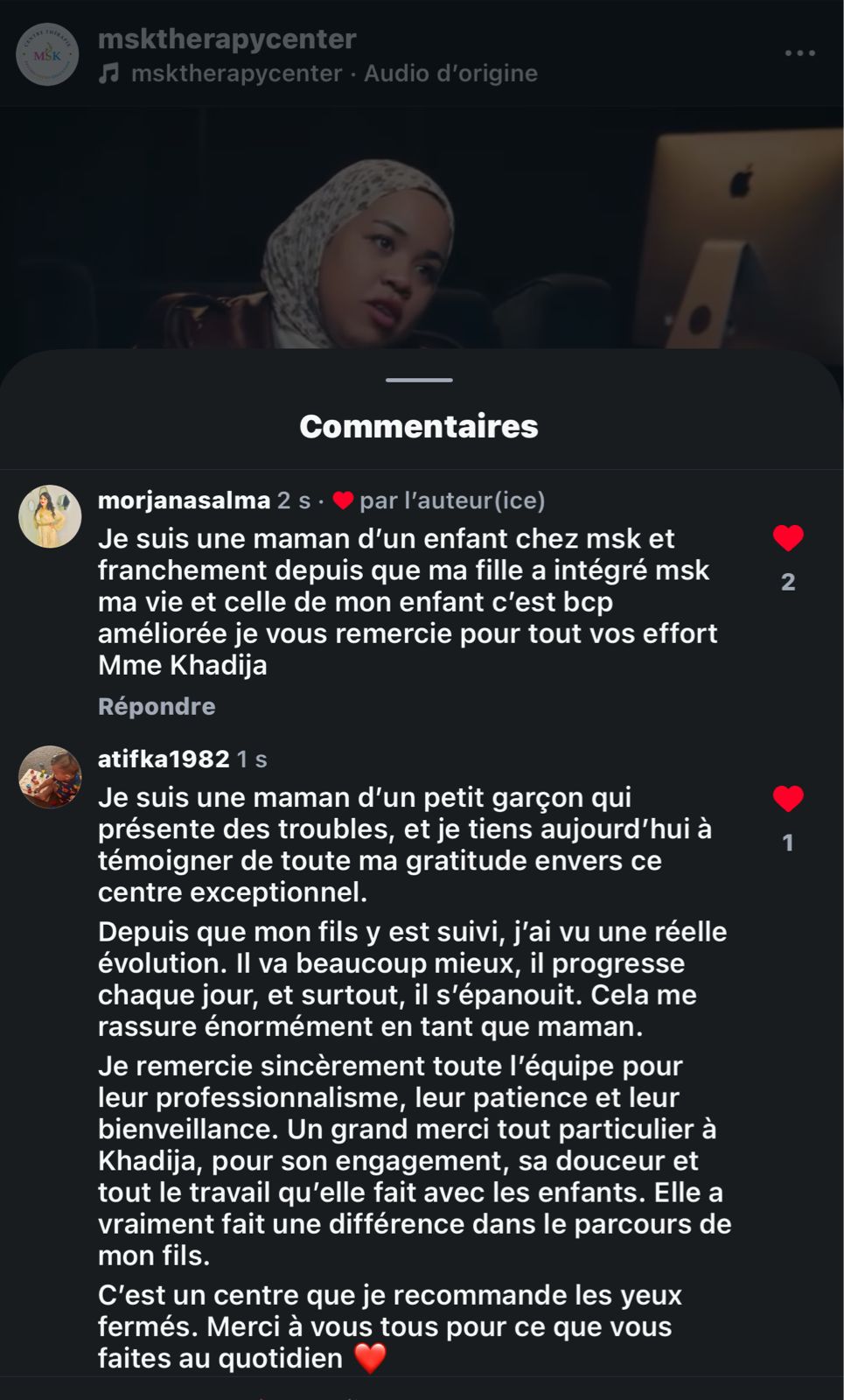 Témoignage parent MSK